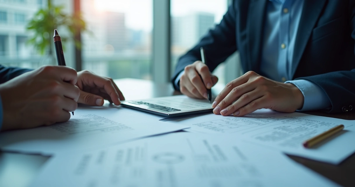 Applicant reviewing employment visa documents before interview