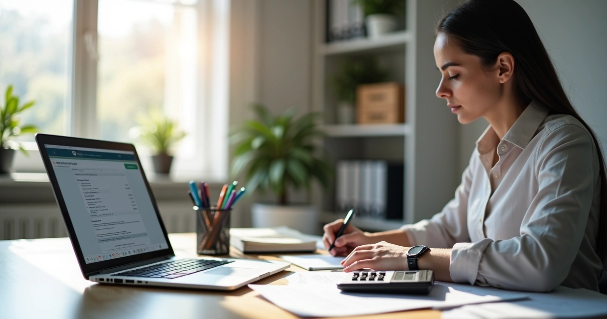 Pessoa preenchendo documentos para abrir CNPJ em ambiente moderno e organizado 