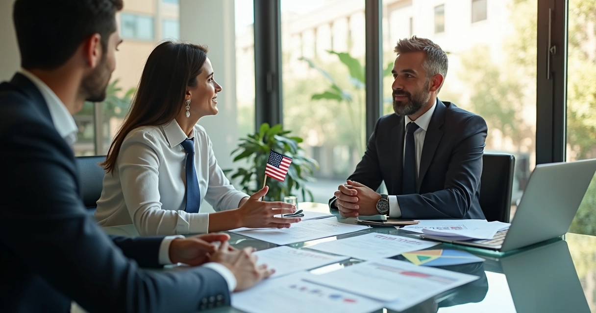 7 dicas para escolher softwares contábeis dos EUA eficientes 2 Empreendedor brasileiro em reunião com consultor contábil nos EUA