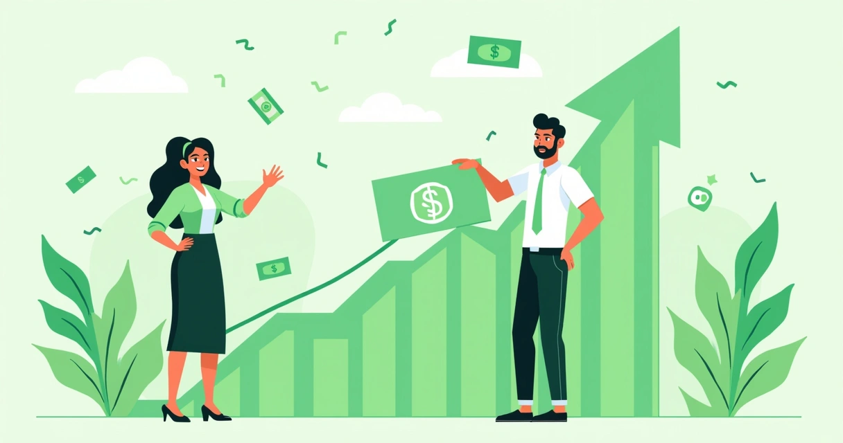 Empreendedor digital comemorando crescimento ao lado de atendente HyperCash 