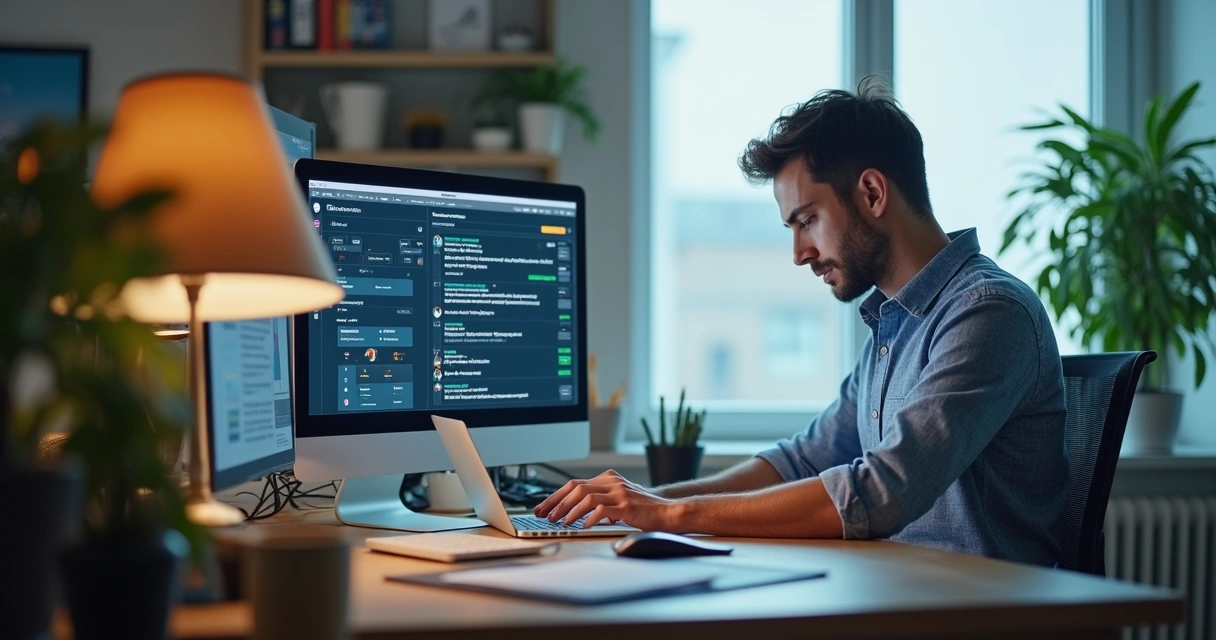 Empreendedor solo usando ferramentas digitais