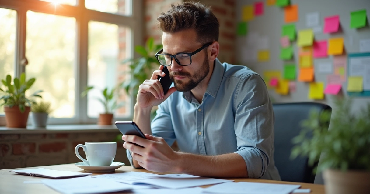 Empreendedor enviando mensagem de voz no WhatsApp 