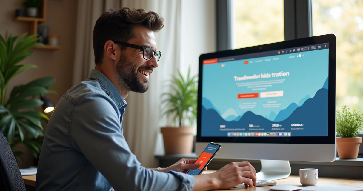 Empreendedor realizando registro de marca online 