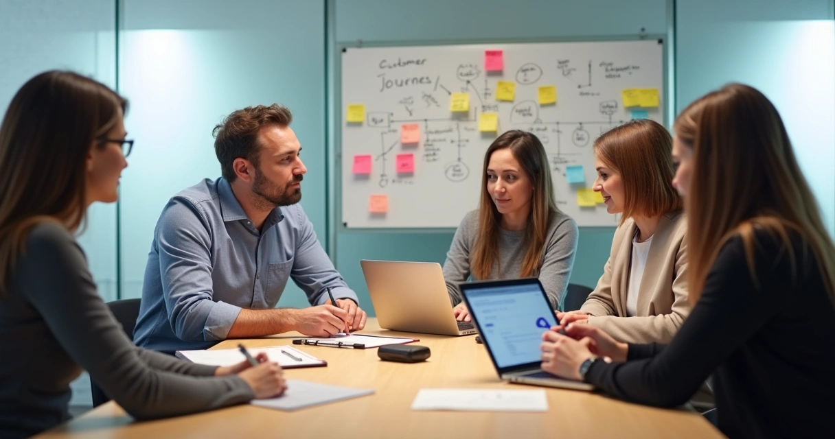 Empreendedor observando clientes testarem protótipo de produto em reunião de feedback 