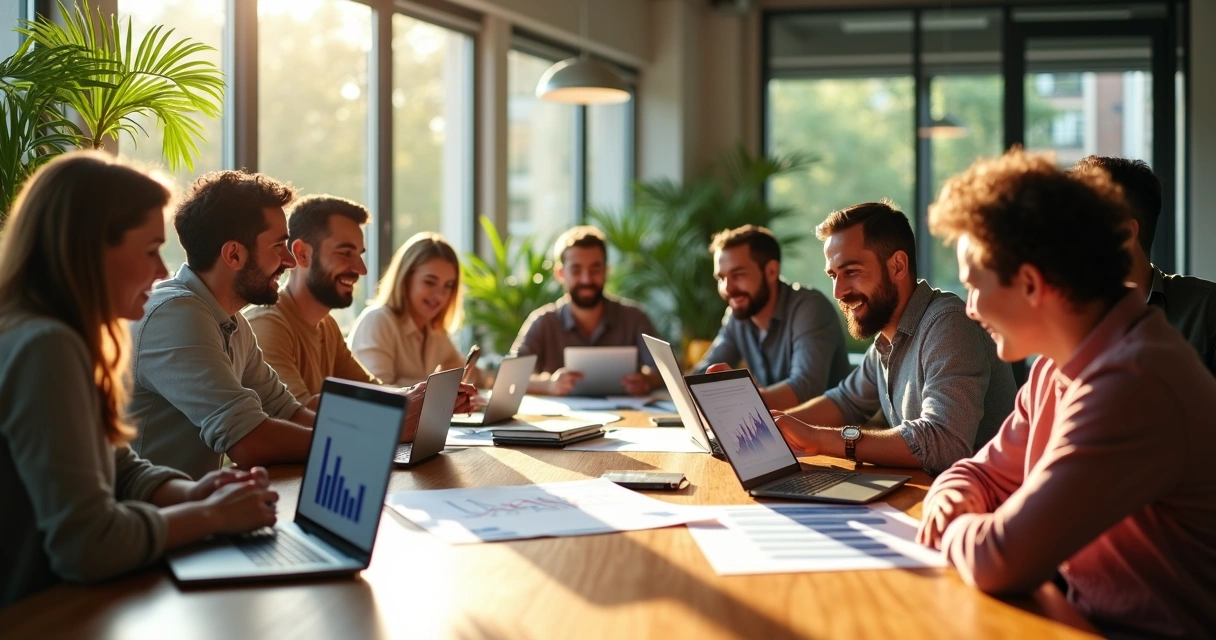 Grupo de microempreendedores participando de reunião