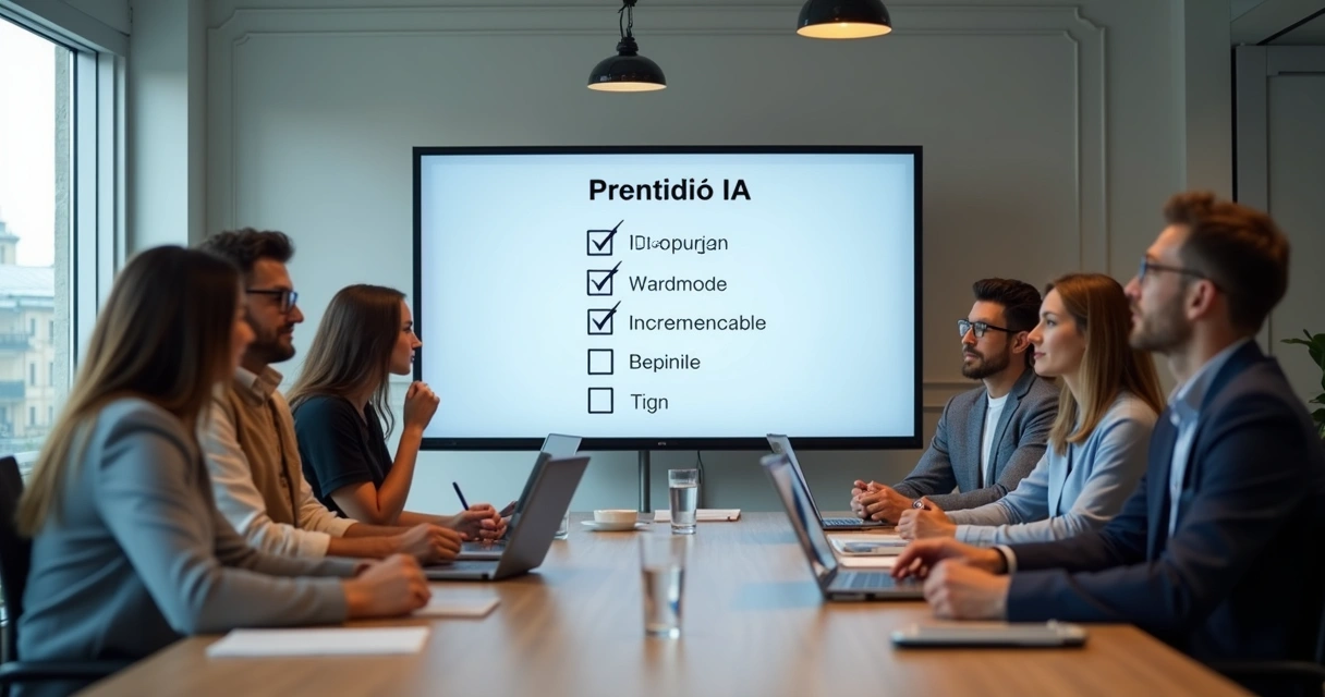 Equipe empresarial analisando prontidão para IA 