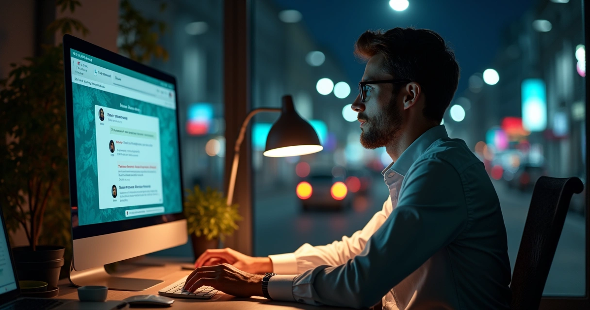 Equipe empresarial com atendimento WhatsApp 24h 