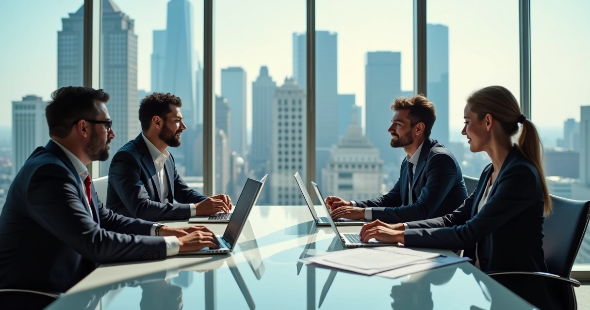 Como abrir empresa nos EUA: passo a passo para brasileiros 3 Brasileiros empresários em sala de reunião nos EUA