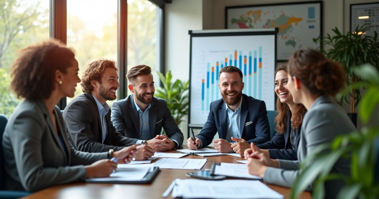 Equipe de empresa crescendo após reforma tributária 