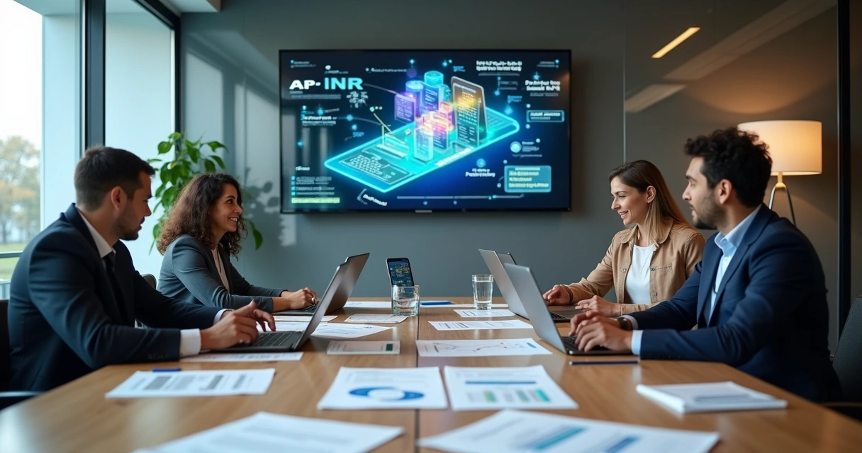 Equipe de negócios e desenvolvedores definindo projeto de aplicativo em reunião 