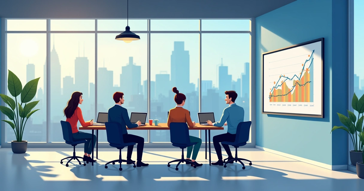 Equipe de marketing digital em escritório moderno em Curitiba