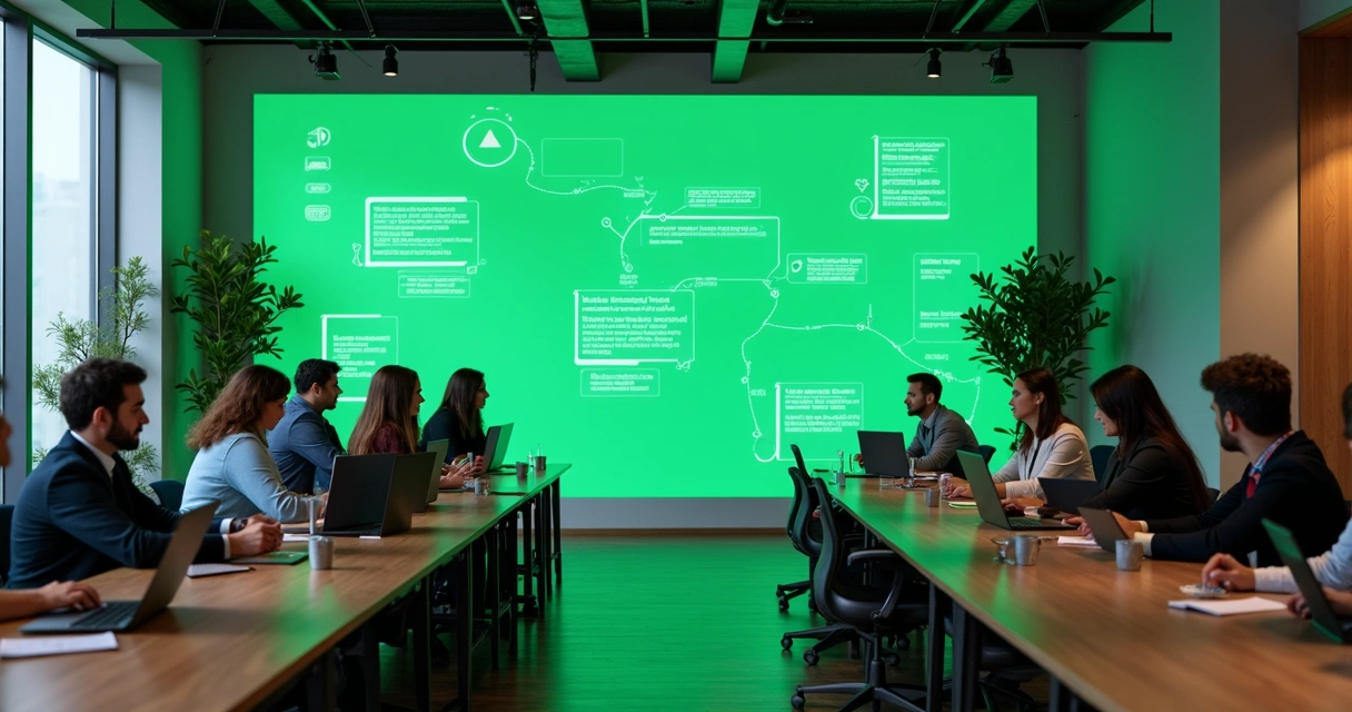 Equipe analisando envios de mensagens no WhatsApp em painel digital 