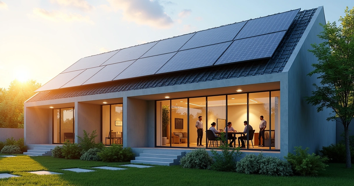 Instalação solar em empresa moderna 