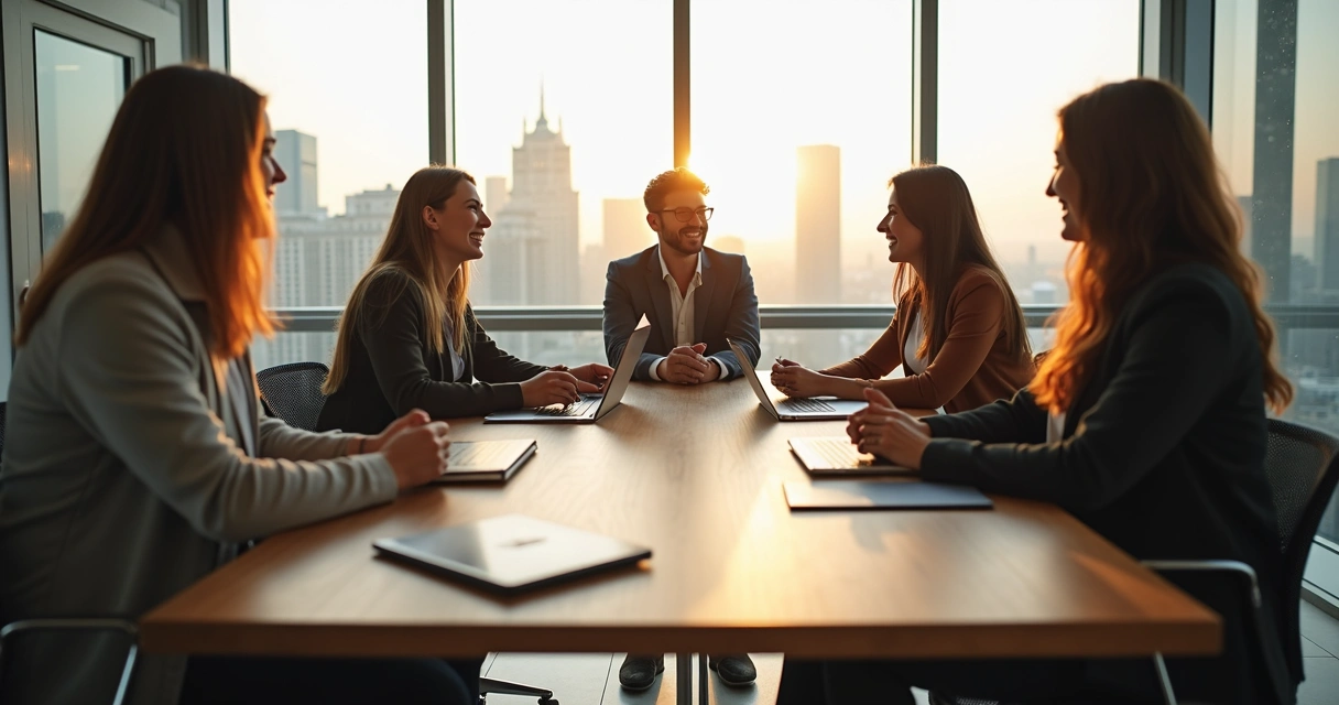 Reunião de equipe harmoniosa após constelação sistêmica 
