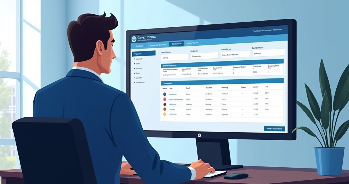 Tela de consulta de benefícios do INSS em computador corporativo 