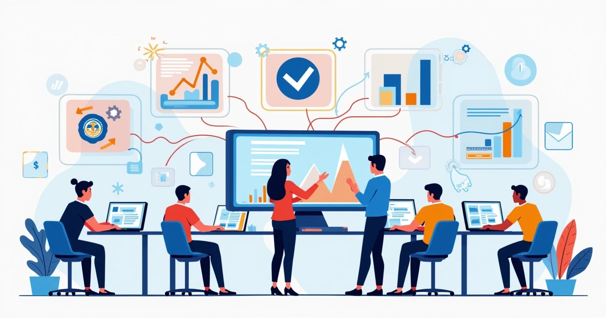 Setores de empresa conectados à central de atendimento 