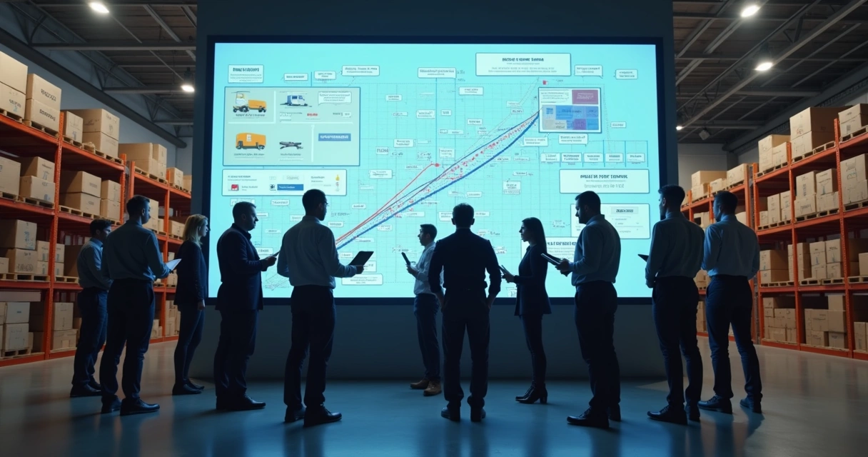Indicadores para avaliar inteligência de dados em vendas na prática em Logística 5 Pessoas analisando planos de vendas em empresa de logística