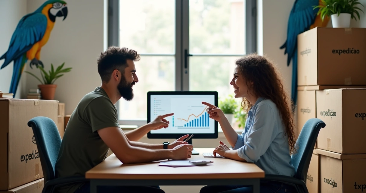 Pequena empresa ampliando operações por meio do ERP 