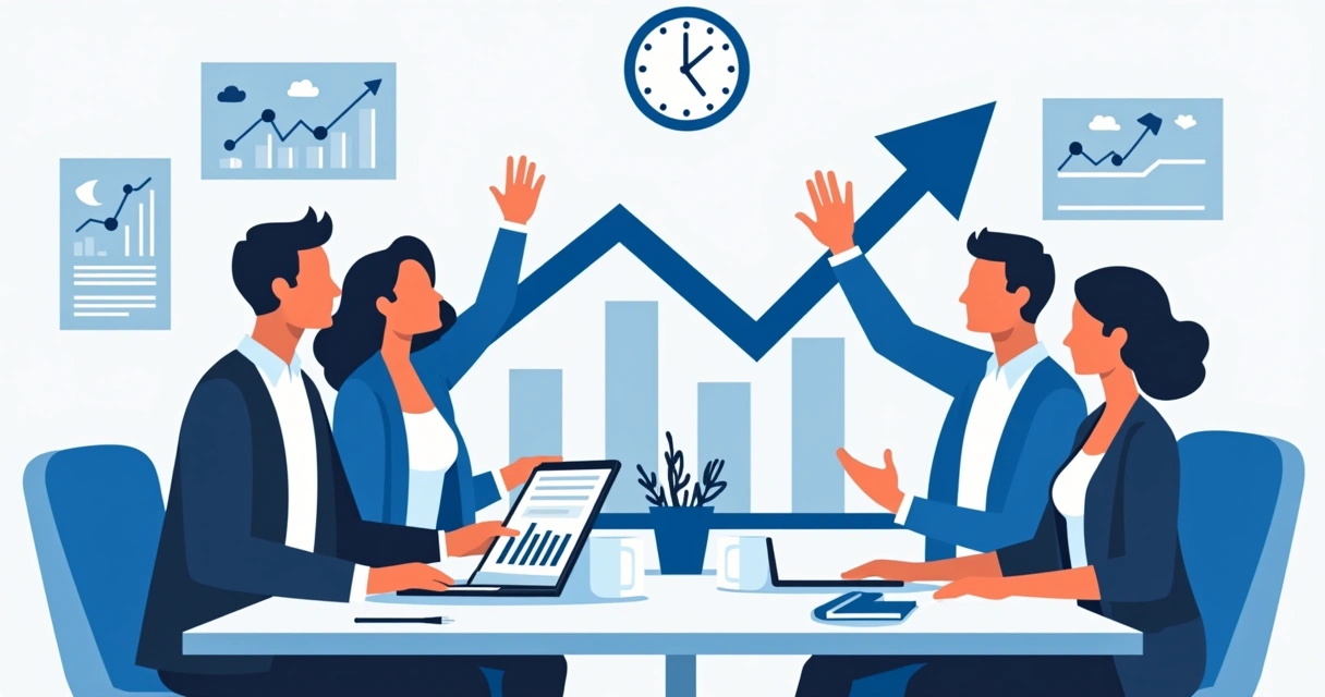 Gráfico de crescimento representando sucesso digital de pequena empresa 