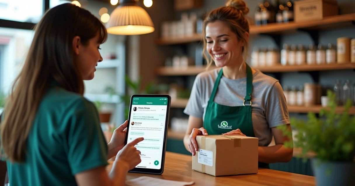 Pequena empresa fazendo vendas pelo WhatsApp 