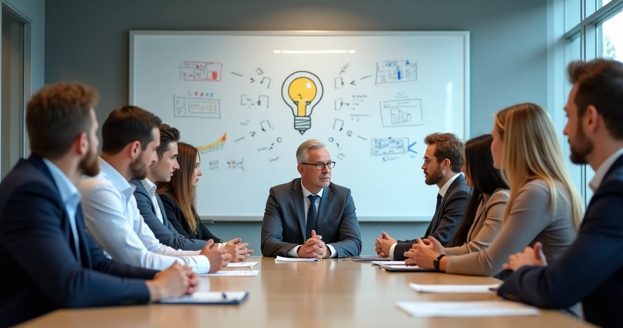 Funcionários de escritório resistindo a mudança em reunião 