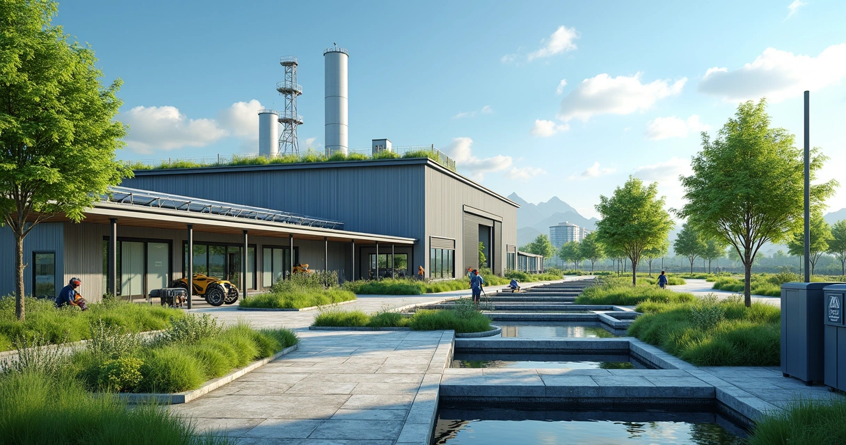 Indústria com destaque para práticas sustentáveis e área verde restaurada 