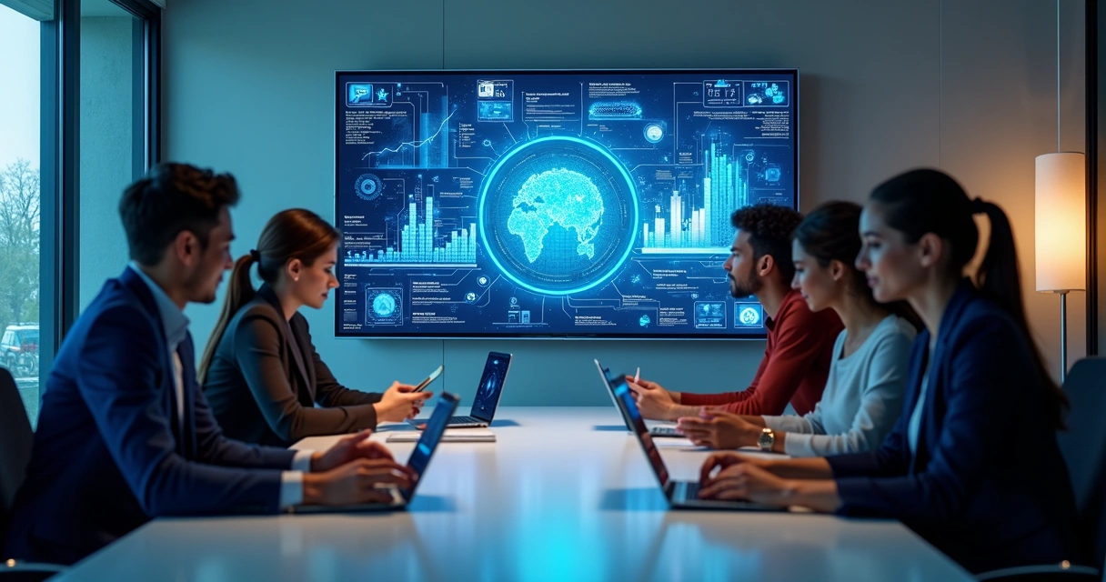 Equipe de empresa em processo de transformação digital 