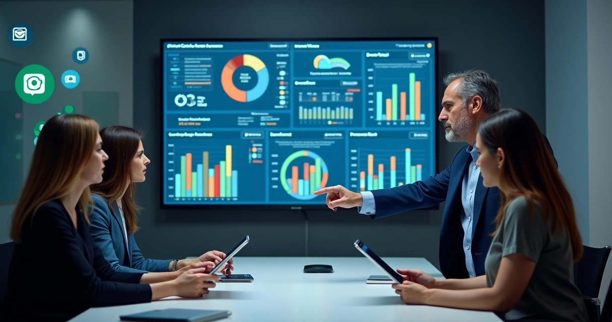 Empresário analisa gráficos com inteligência artificial 