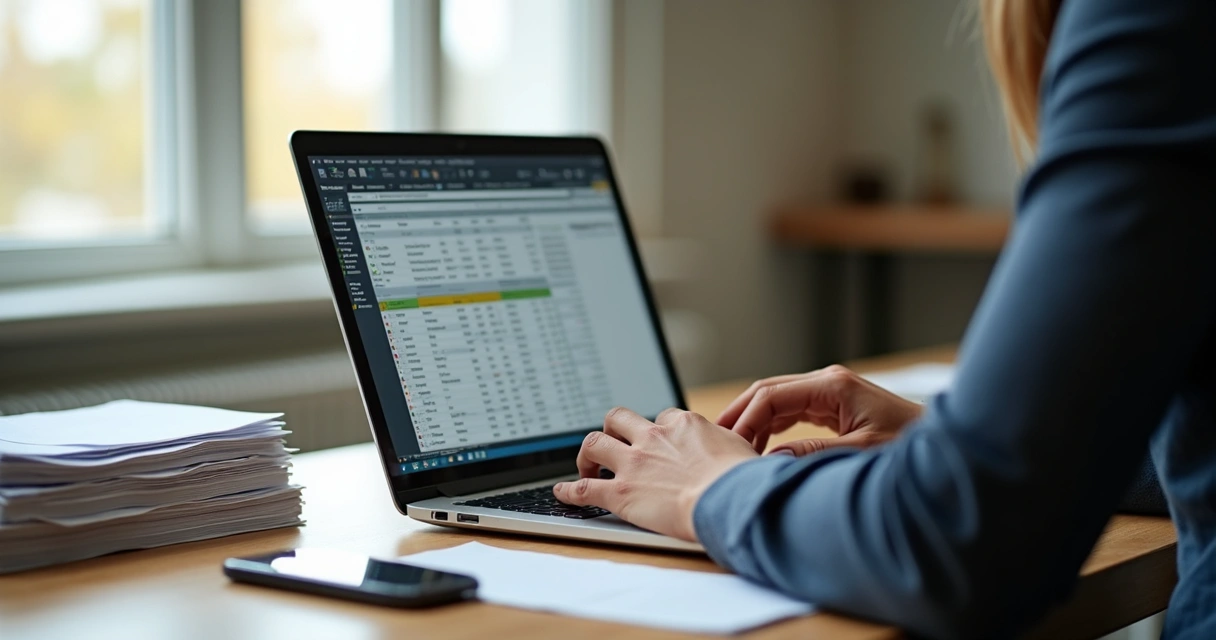 Empresário anotando clientes em planilha. 