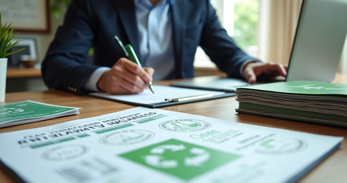 Executivo assinando contrato de incentivo fiscal ambiental 