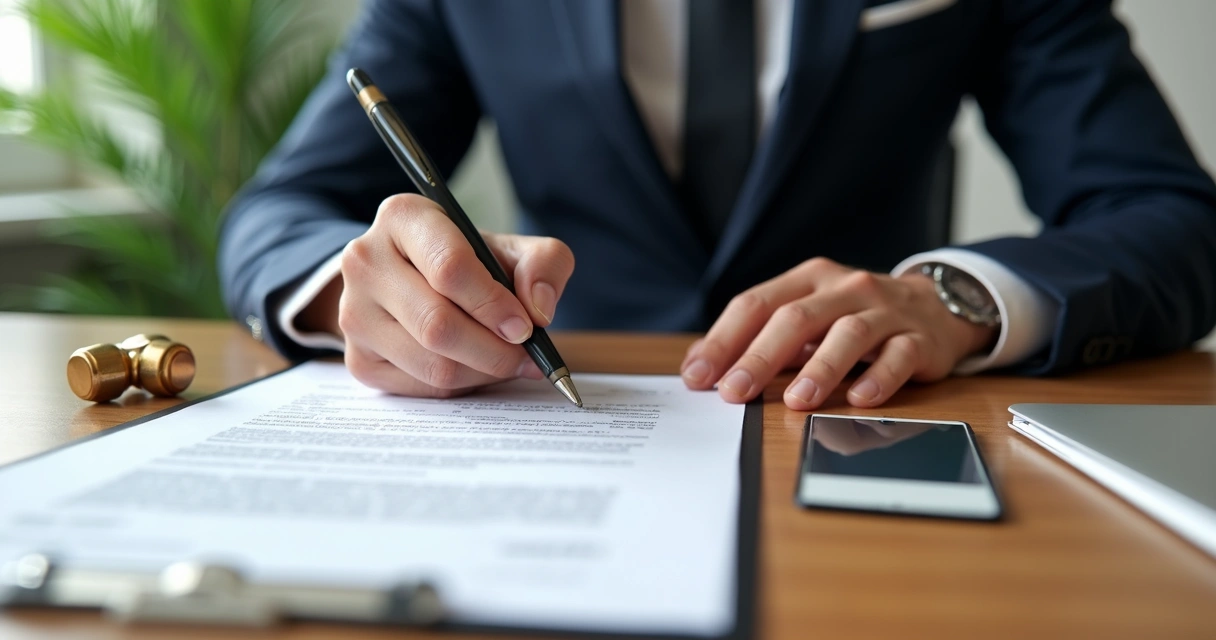 Empresário assinando contrato de registro de empresa 