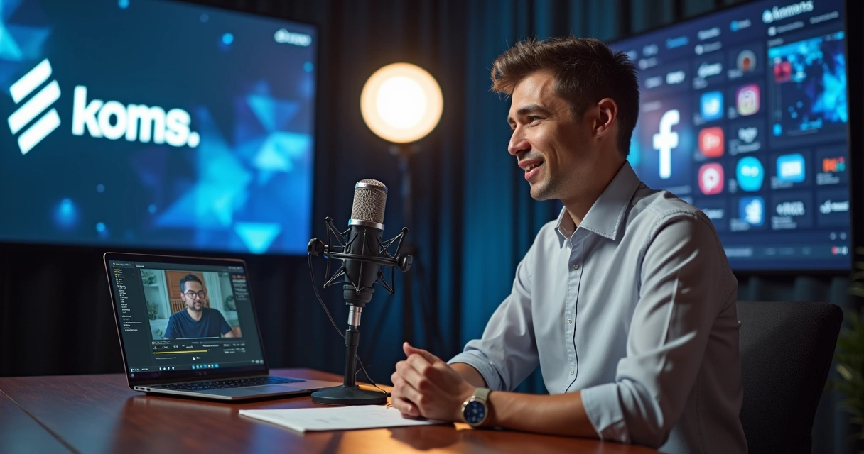 Porta-voz realizando entrevista para canal digital moderno 