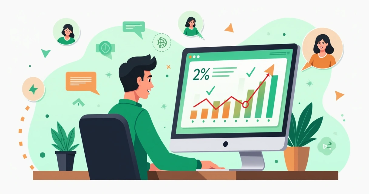 Empreendedor satisfeito monitorando vendas online com checkout transparente 