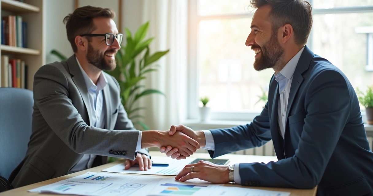 Empresário e contador conversando no escritório 