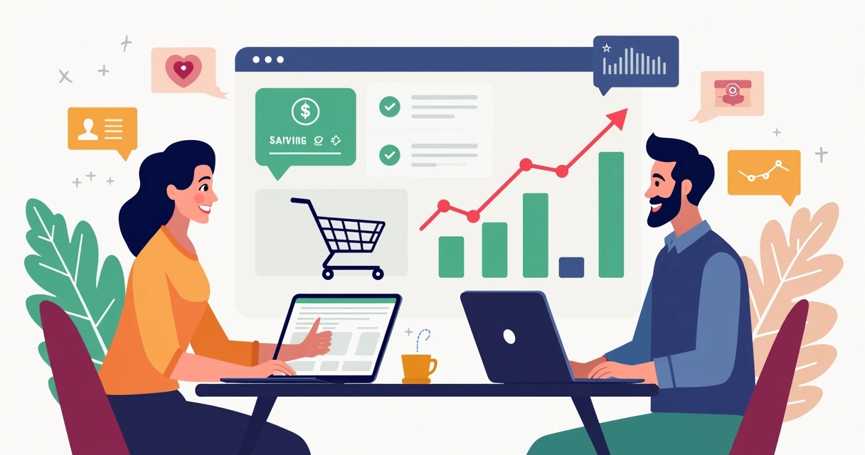 Empreendedores felizes usando plataforma de pagamento confiável 