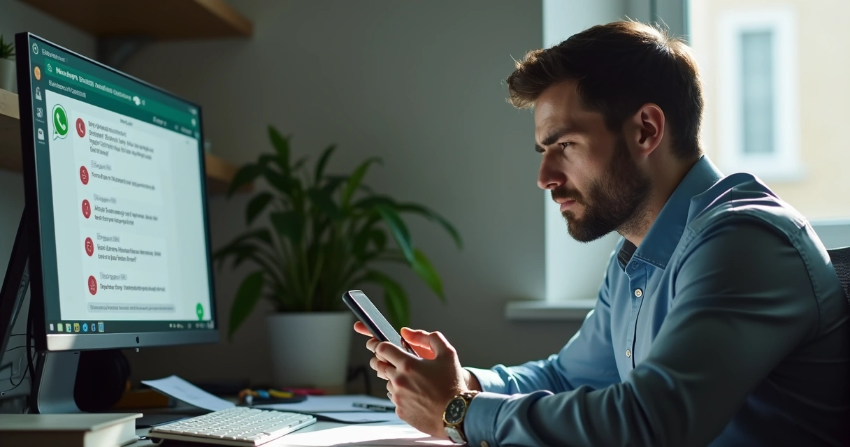Homem de negócios olhando preocupado para smartphone 