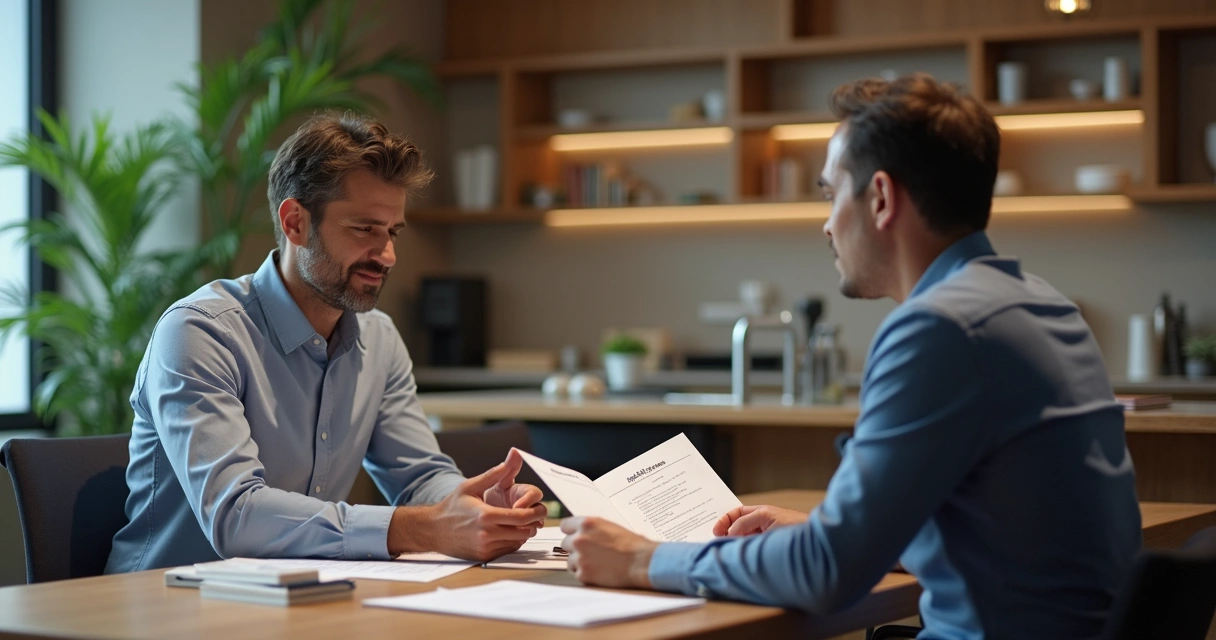 Empresário em reunião com gerente bancário 