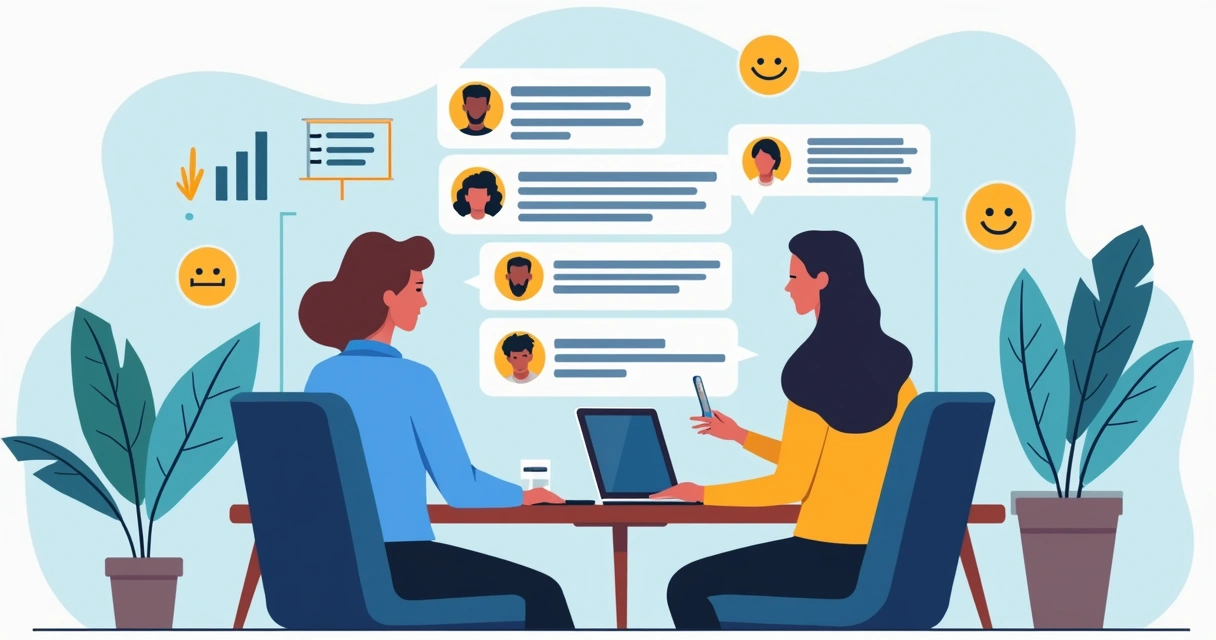Comunidade de empresa no WhatsApp trocando mensagens e ideias 