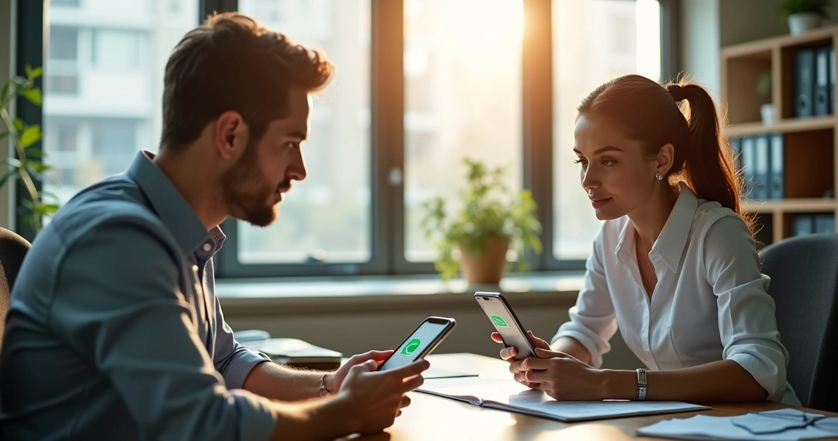 Empresas trocando mensagens no WhatsApp 