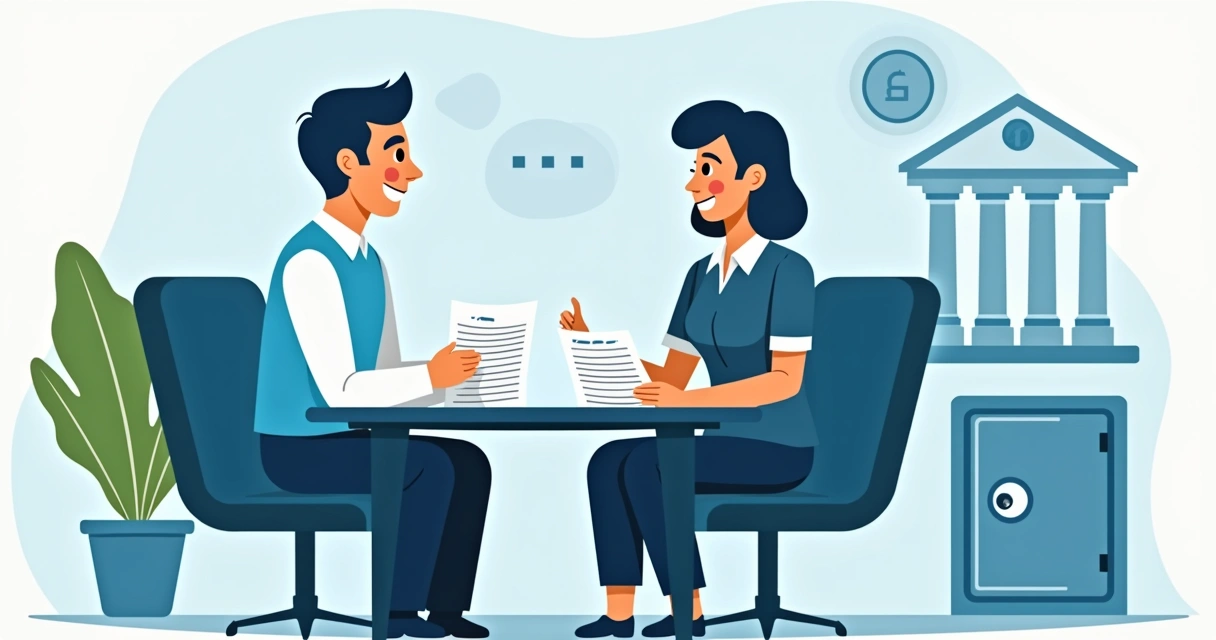 Microempreendedor negociando empréstimo com gerente de banco 