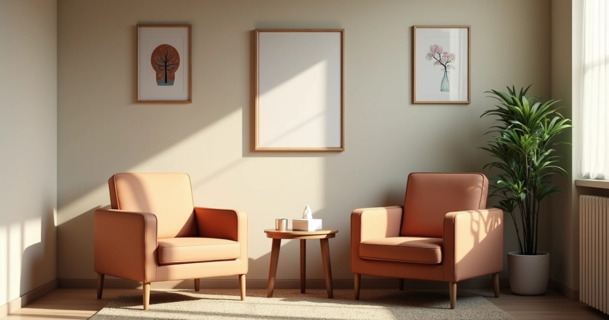 Two chairs facing each other in a quiet room 