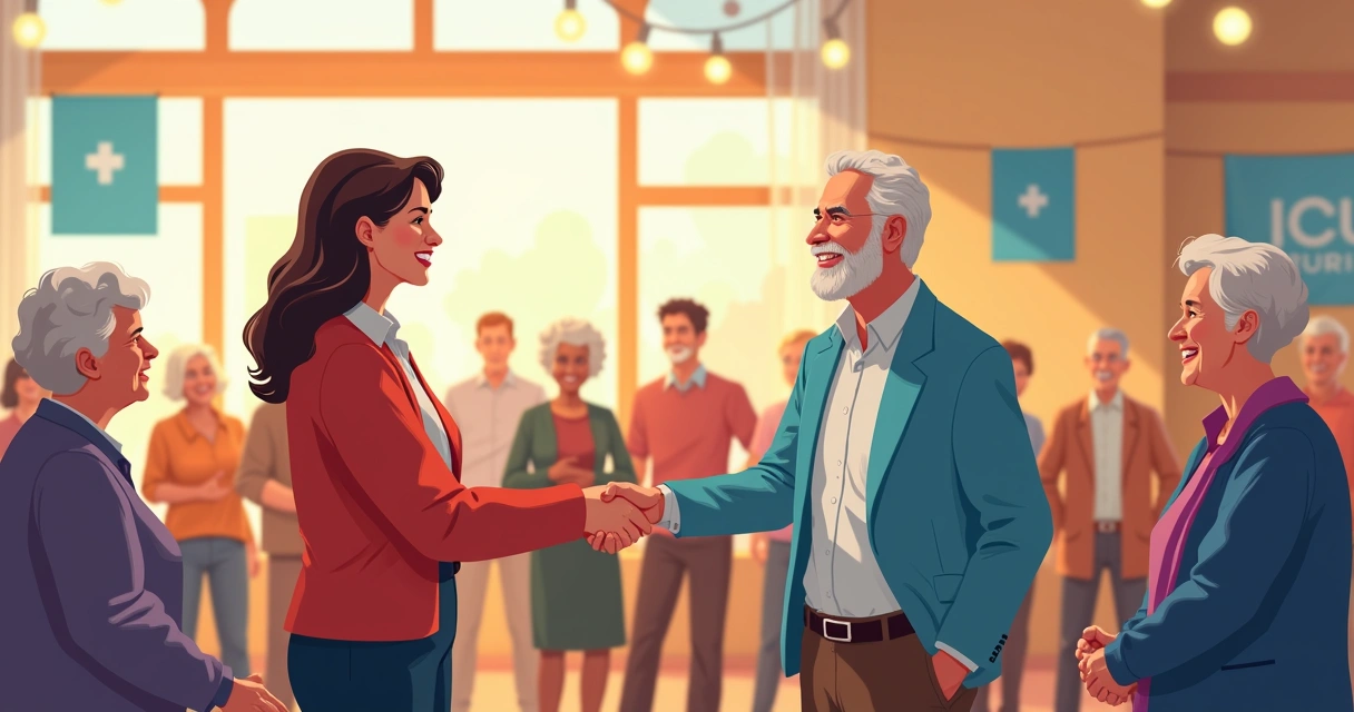 Encontro de candidatos com idosos em centro comunitário