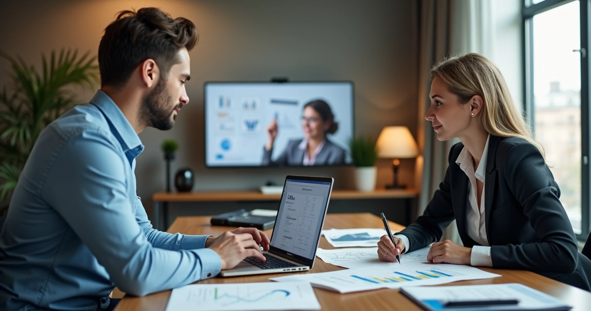 Empreendedor conversando online com contador 