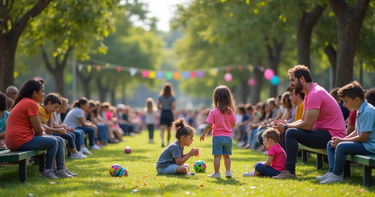 Pais e crianças em encontro sobre neurodiversidade 
