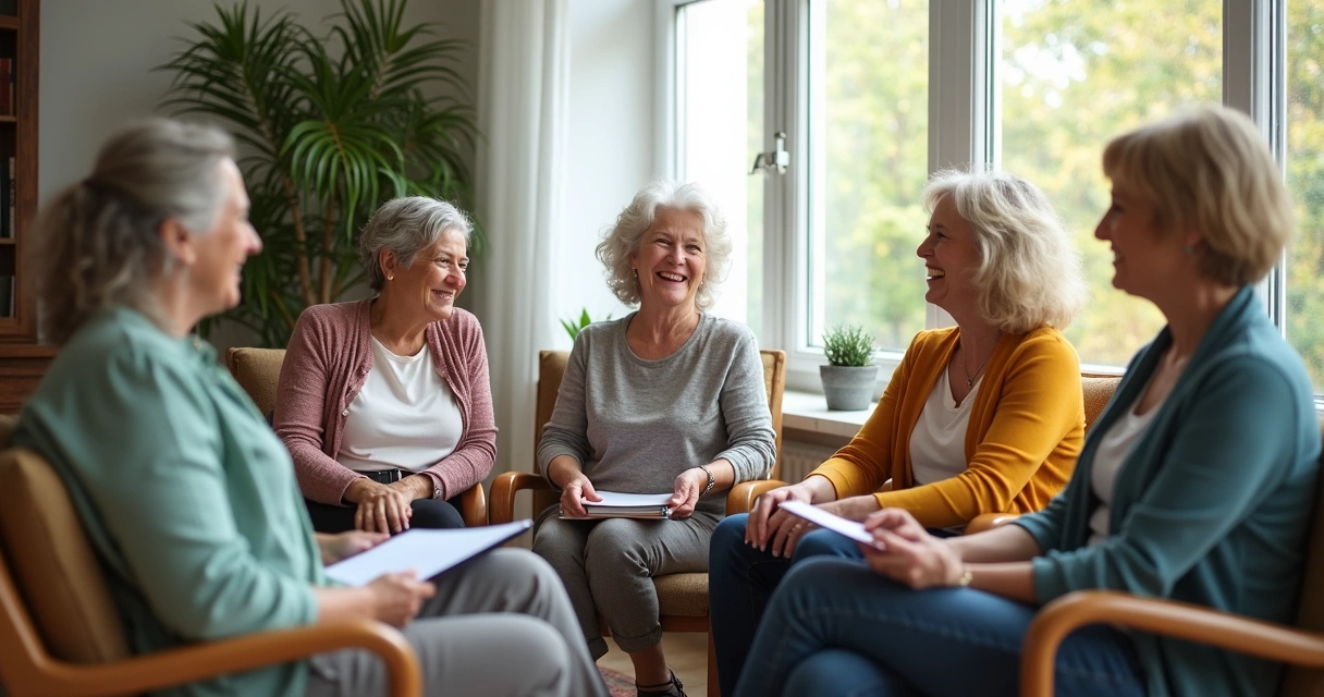 Encontro de mulheres maduras motivadas em roda de conversa
