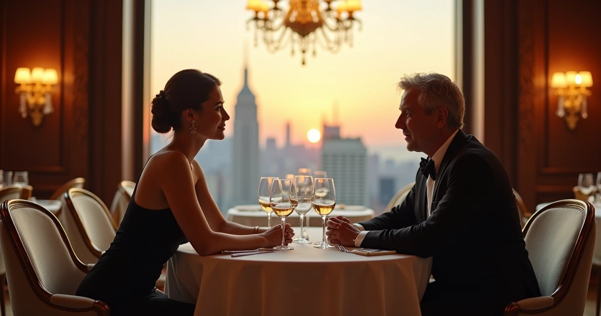 Encontro sofisticado em ambiente luxuoso 