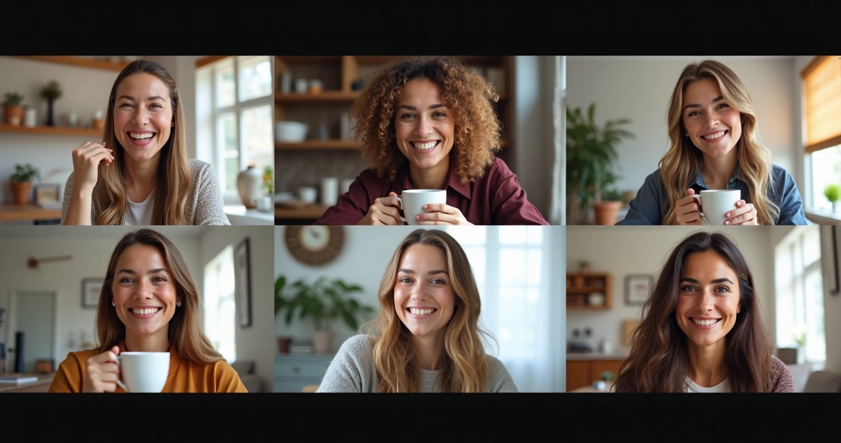 Equipe em reunião virtual informal