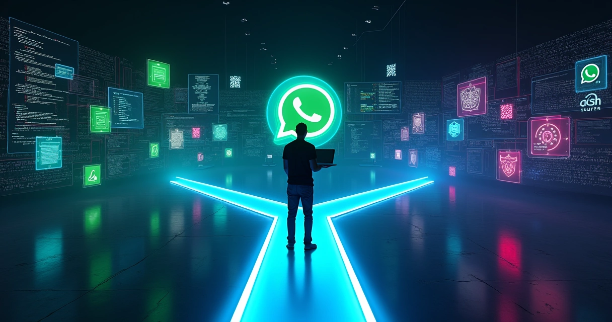Desenvolvedor em encruzilhada digital escolhendo entre duas API de WhatsApp 