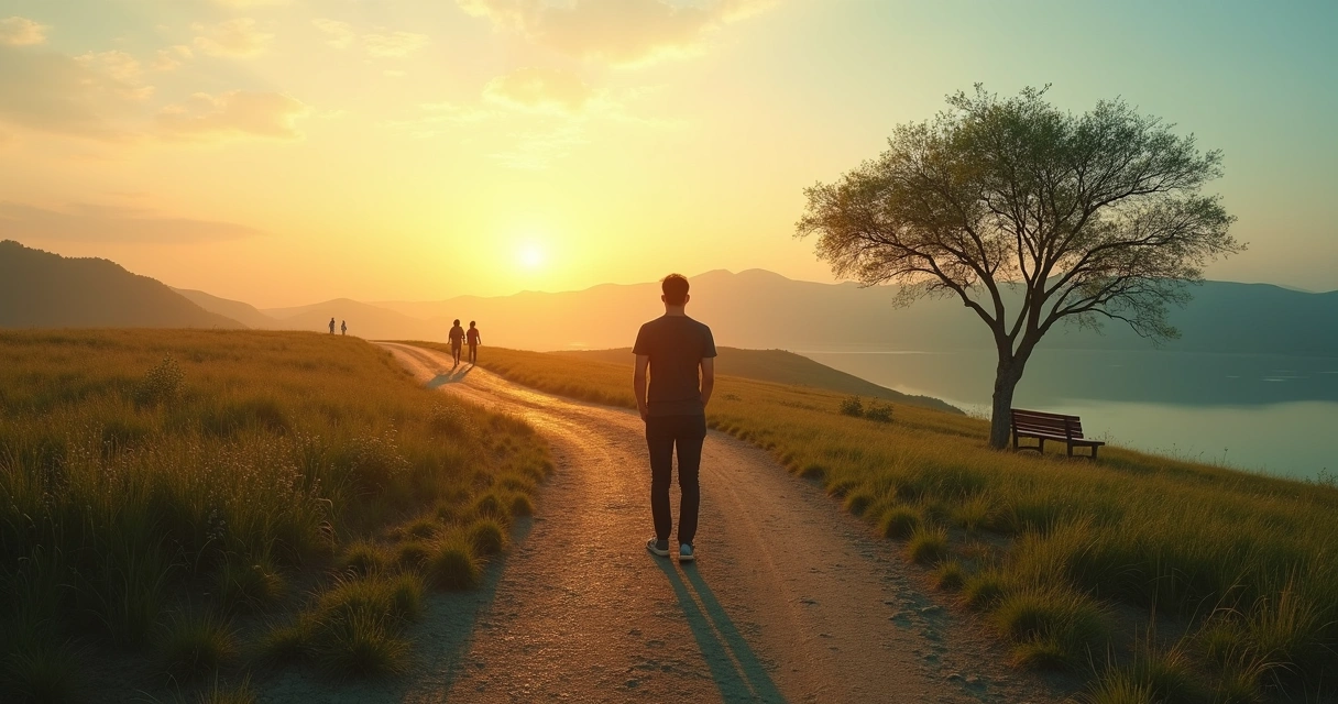 Pessoa em encruzilhada entre reconciliação e afastamento saudável 