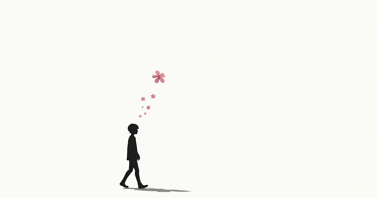 Visual minimalista de encerramento anime 